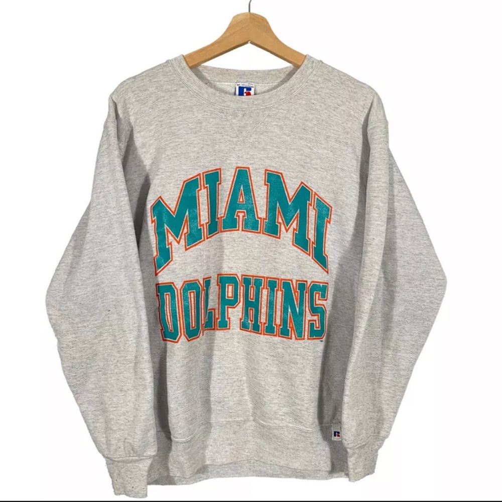 Vintage Russell Miami Dolphins Crewneck Medium